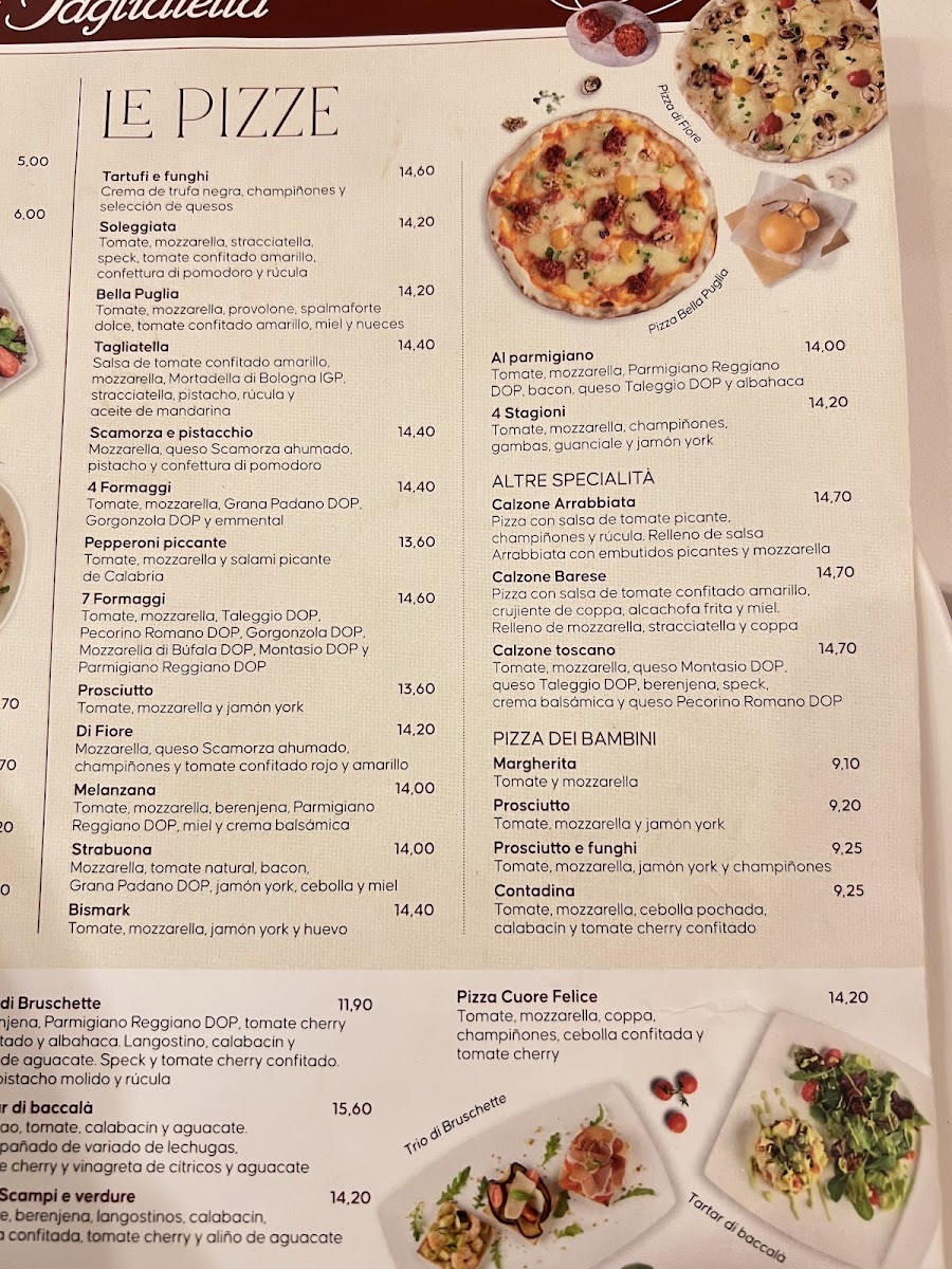 Menu La Tagliatella-1